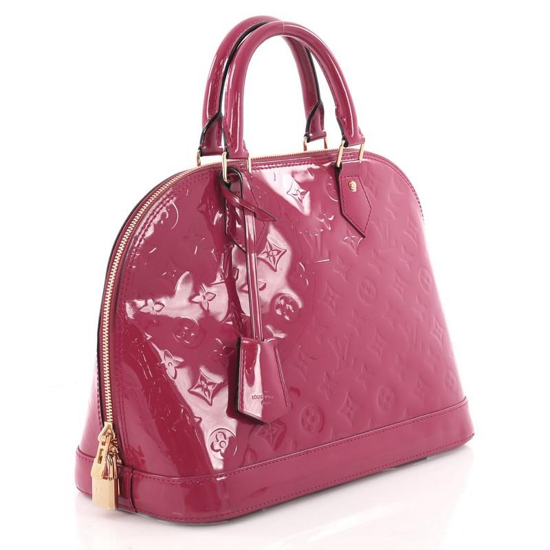 Pink Louis Vuitton Alma Handbag Monogram Vernis PM