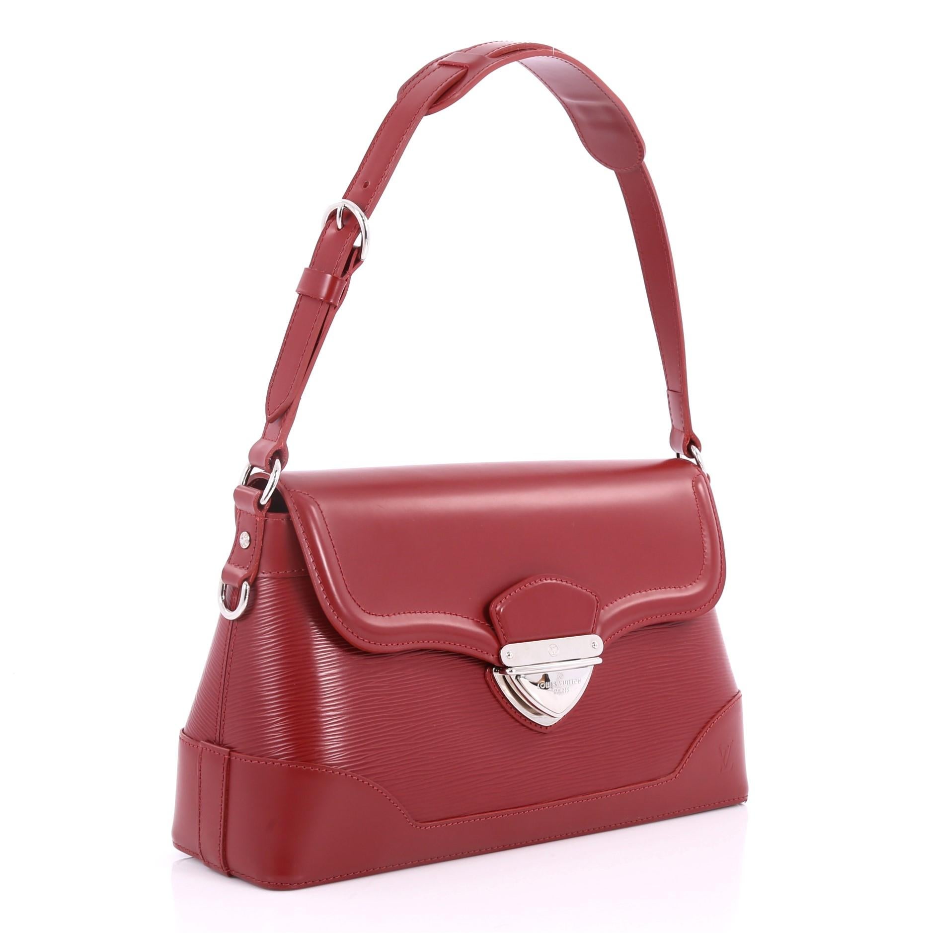 Red Louis Vuitton Bagatelle Shoulder Bag Epi Leather PM