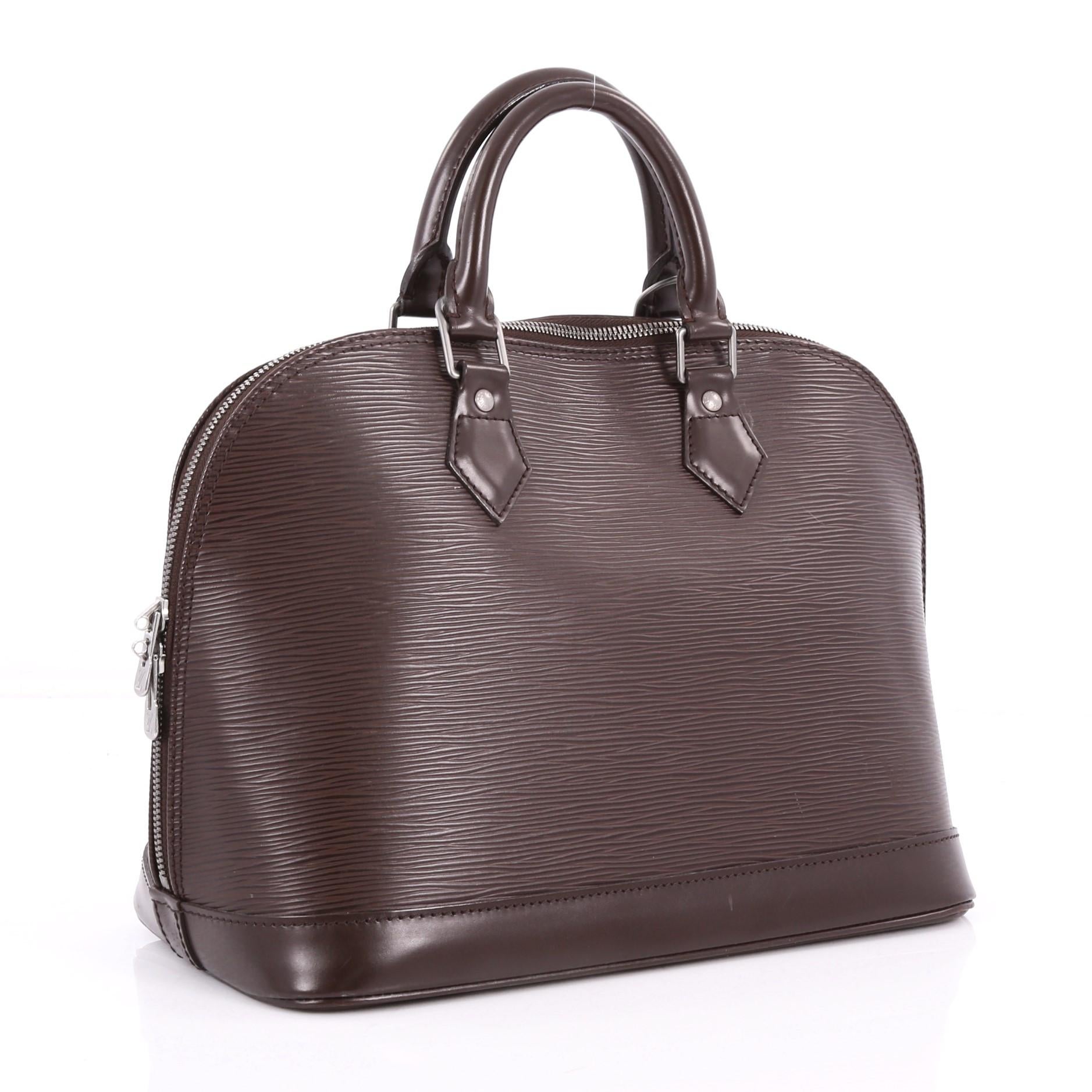 Black Louis Vuitton Alma Handbag Epi Leather PM