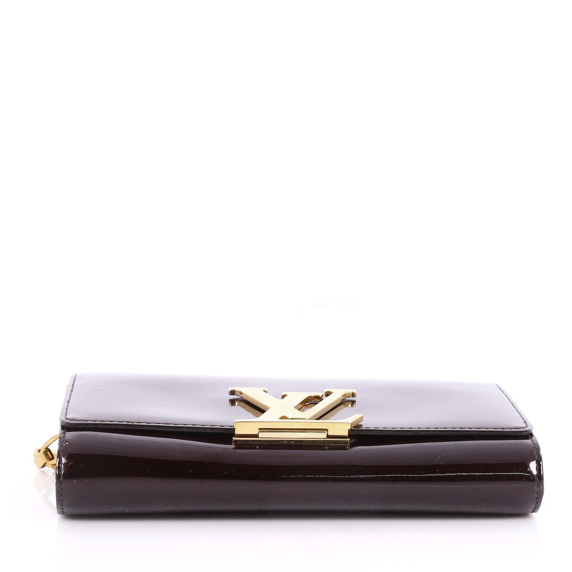Black Louis Vuitton Chain Louise Clutch Patent GM