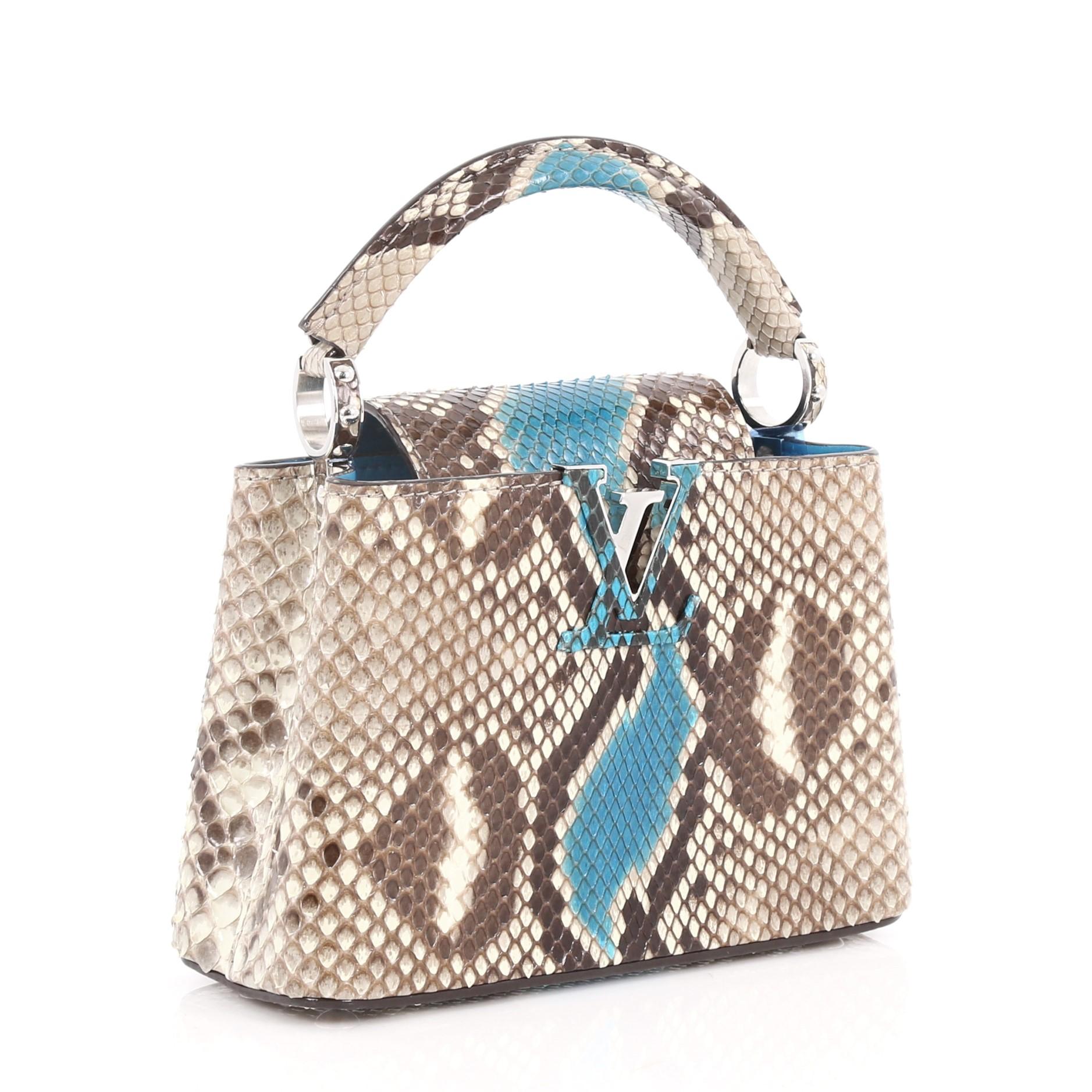 Gray Louis Vuitton Capucines Handbag Python Mini
