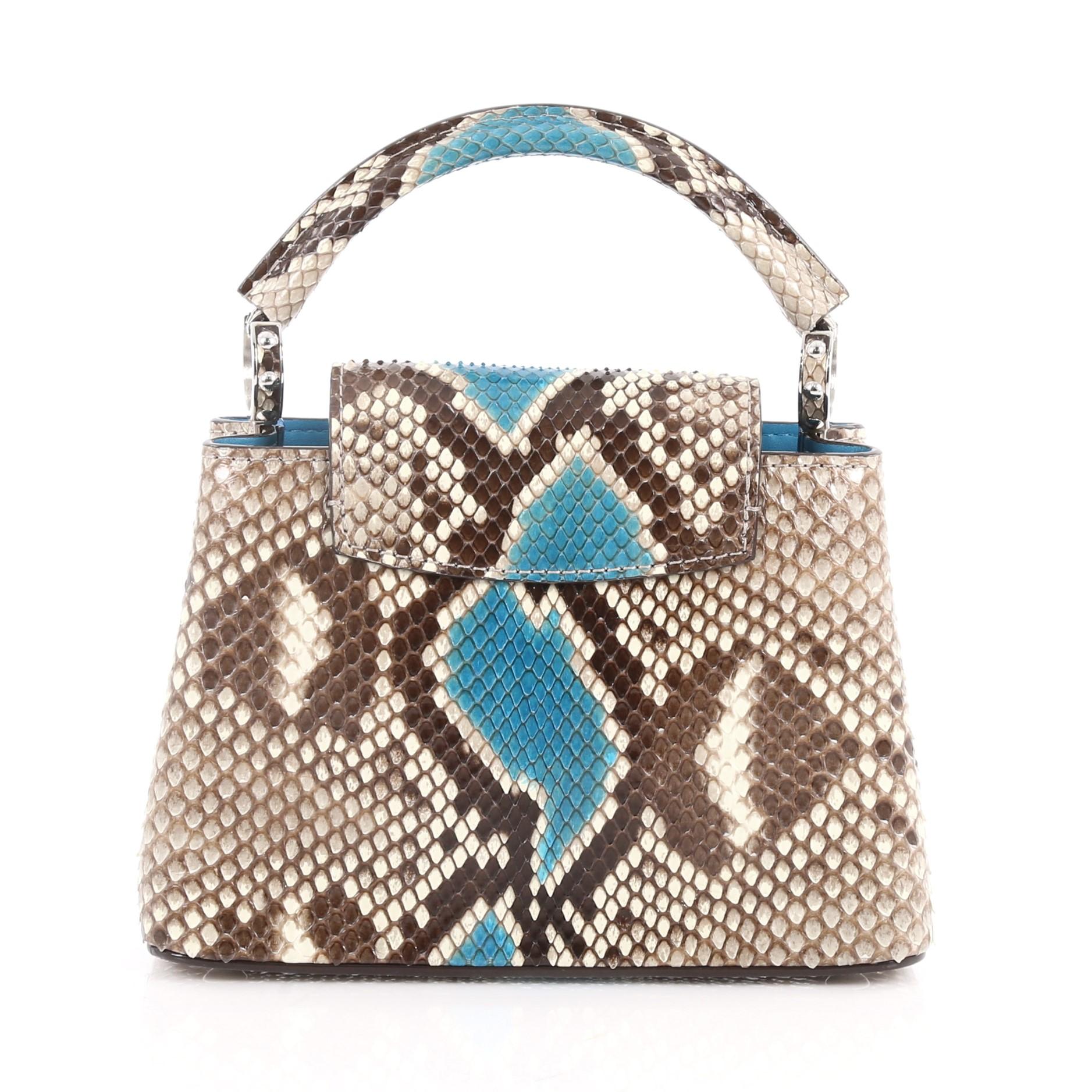  Louis Vuitton Capucines Handbag Python Mini  In Excellent Condition In NY, NY