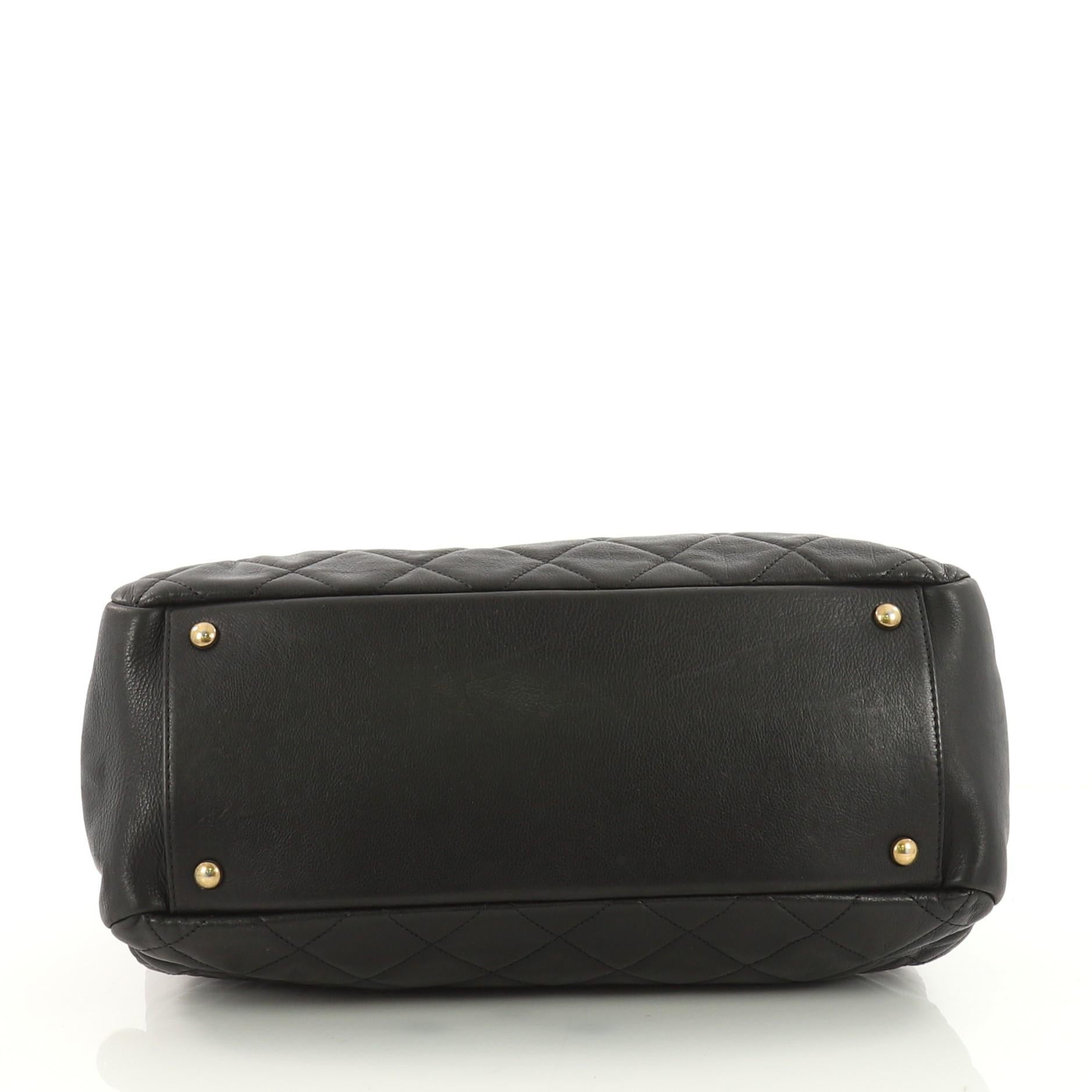 Women's or Men's Chanel CC Crown Tote Quilted Leather Medium
