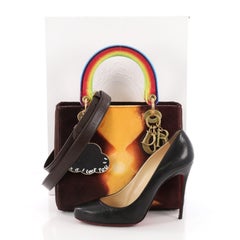 Christian Dior Lady Dior Lady Dior Handtasche Limited Edition Bedruckter Samt Medium