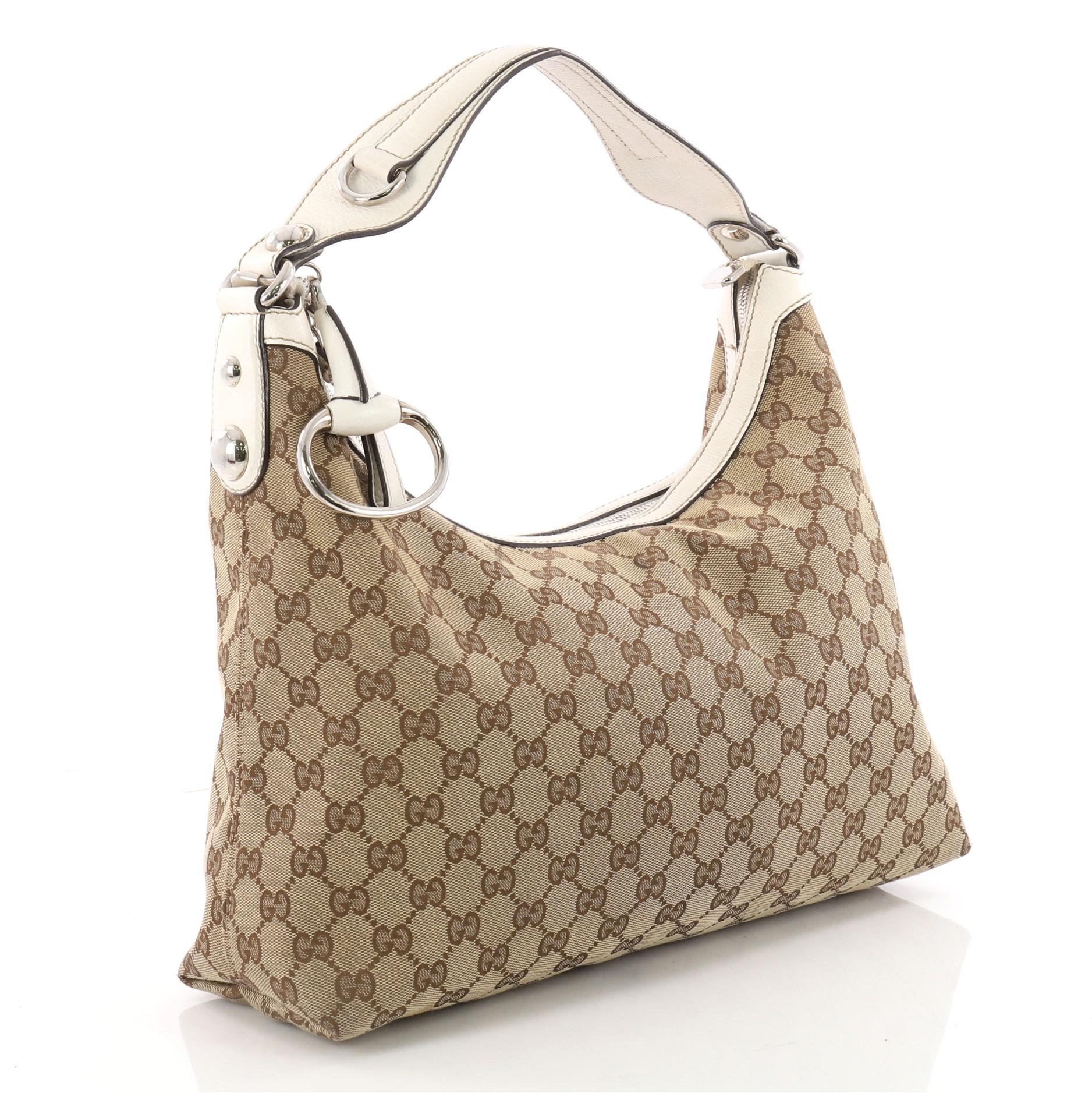 Brown Gucci Icon Bit Hobo GG Canvas Medium