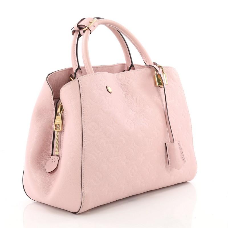 Beige Louis Vuitton Montaigne Handbag Monogram Empreinte Leather MM
