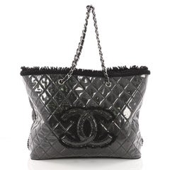 Chanel Funny Tweed Tote Quilted Vinyl Large