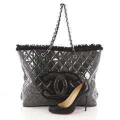Chanel Funny Tweed Tote Quilted Vinyl Large