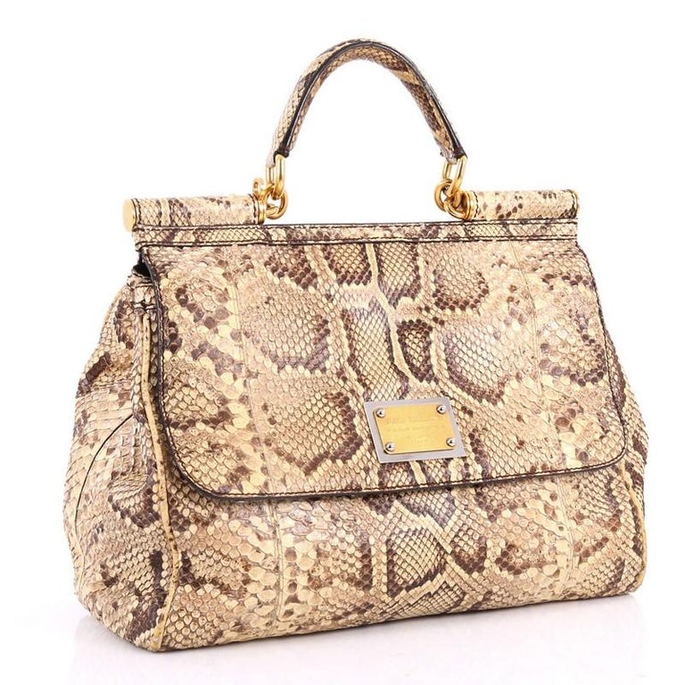 Dolce and Gabbana Large Miss Sicily Python Handbag at 1stDibs | dolce ...