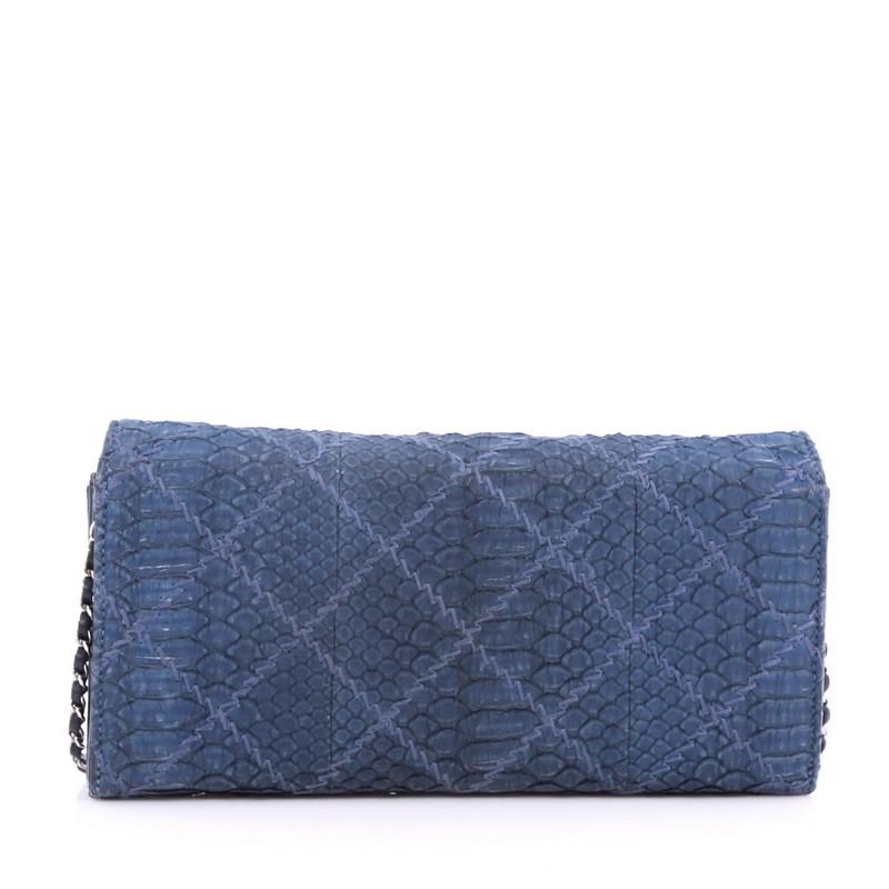 Chanel Ultimate Stitch Chain Wallet Quilted Matte Python Long In Good Condition In NY, NY