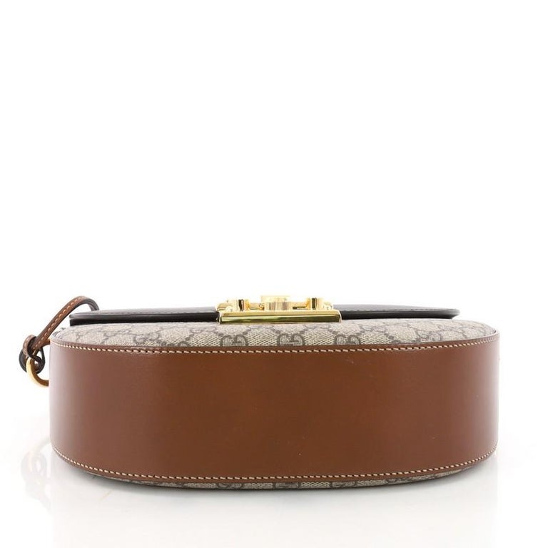 Gucci Padlock Saddle Shoulder Bag GG Coated Canvas and Leather Medium