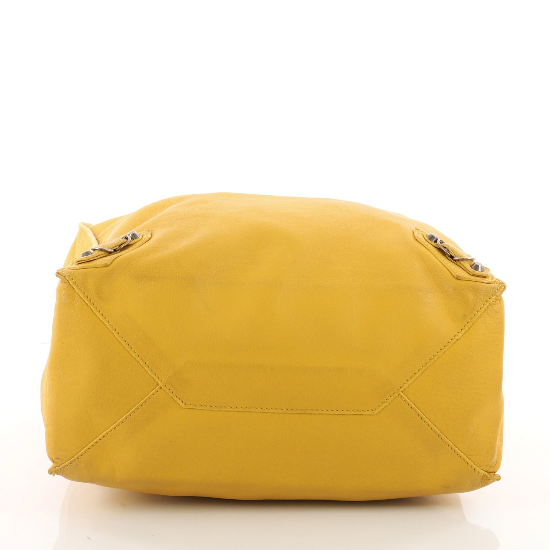 Yellow Balenciaga Papier A5 Classic Studs Handbag Leather Medium
