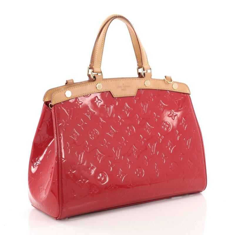 Red Louis Vuitton Brea Handbag Monogram Vernis MM