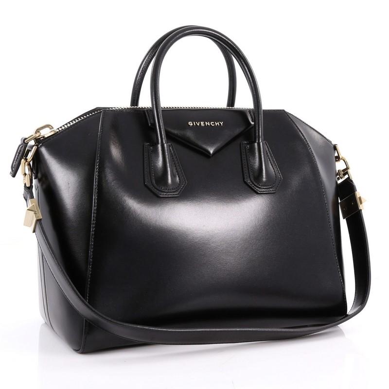 Black Givenchy Antigona Bag Glazed Leather Medium 