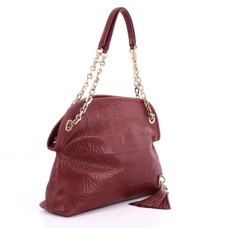 Brown Louis Vuitton Limited Edition Paris Souple Wish Bag Leather