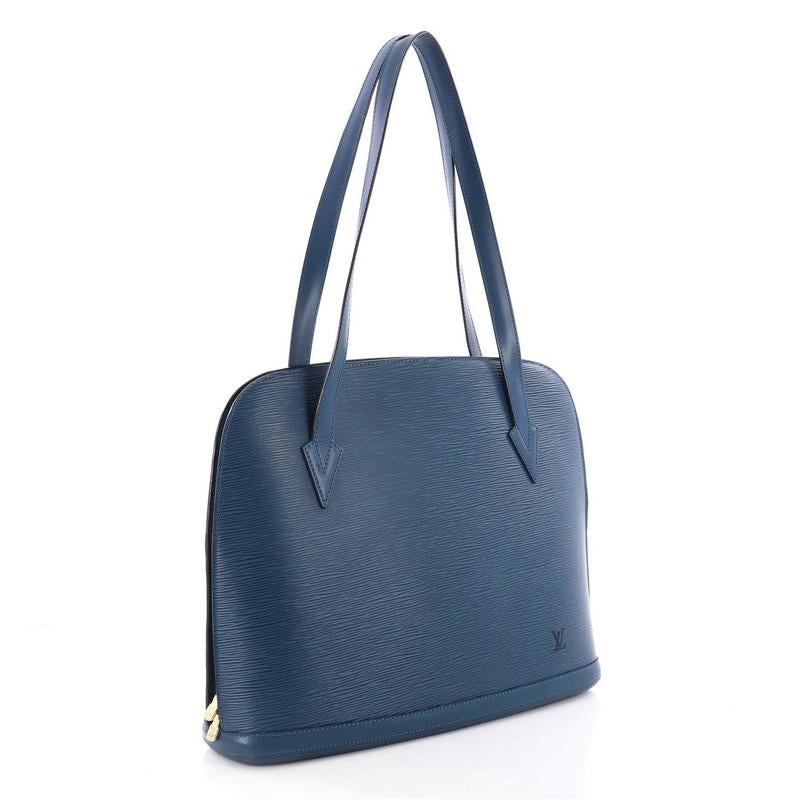 Purple Louis Vuitton Lussac Handbag Epi Leather 