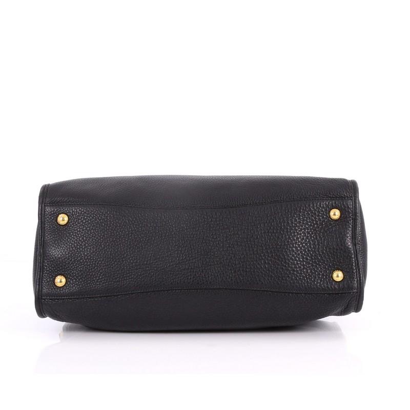 Prada Front Zip Convertible Satchel Vitello Phenix Medium In Good Condition In NY, NY
