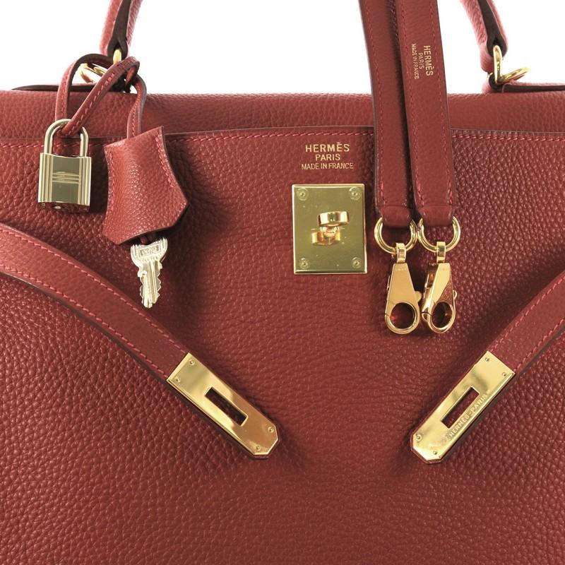 Hermes Kelly Handbag Vermillion Red Togo with Gold Hardware 35 1