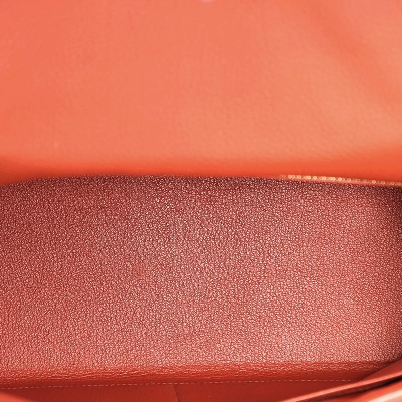 Women's or Men's Hermes Kelly Handbag Vermillion Red Togo with Gold Hardware 35