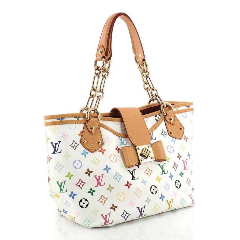 White Louis Vuitton Annie Handbag Monogram Multicolor GM