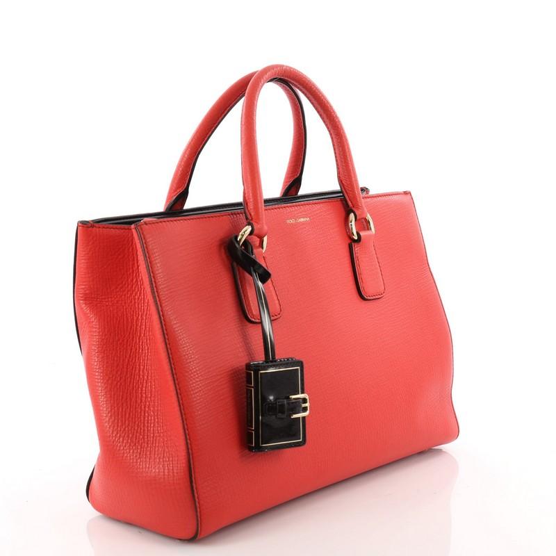 Red Dolce & Gabbana Clara Tote Leather 
