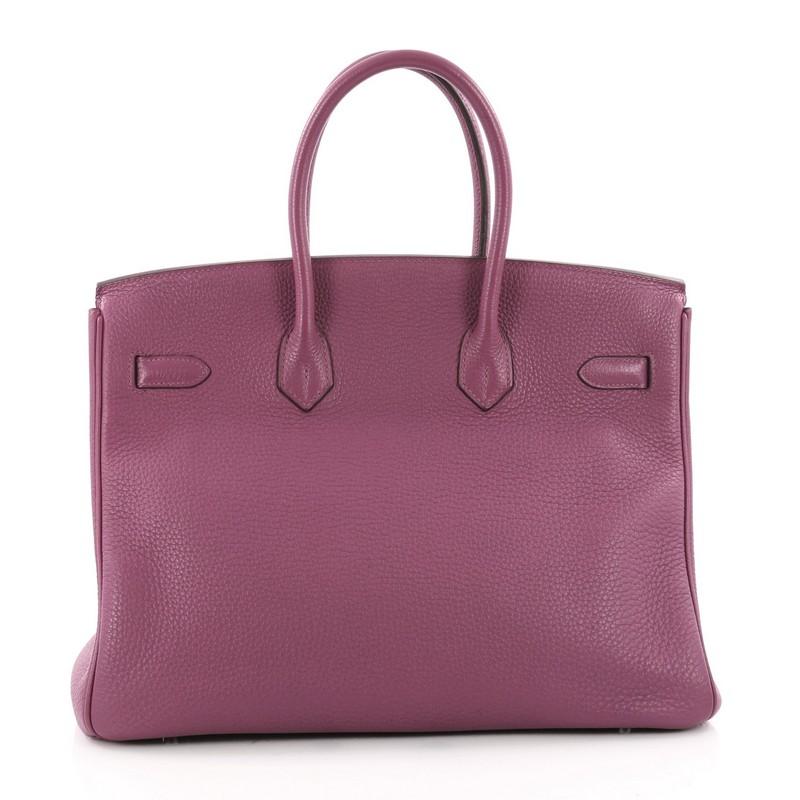 Hermes Birkin Handbag Tosca Togo with Palladium Hardware 35 In Good Condition In NY, NY