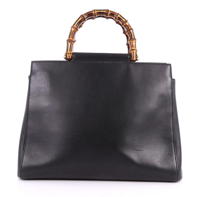 Black Gucci Nymphaea Tote Leather Medium