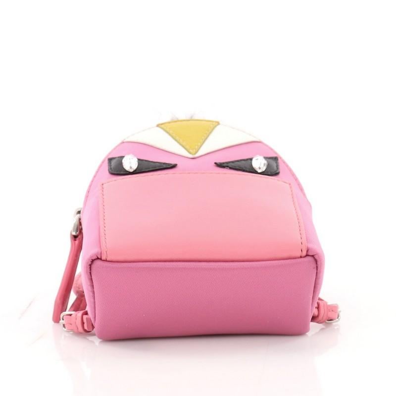 Fendi Monster Backpack Charm Nylon and Leather Micro 1