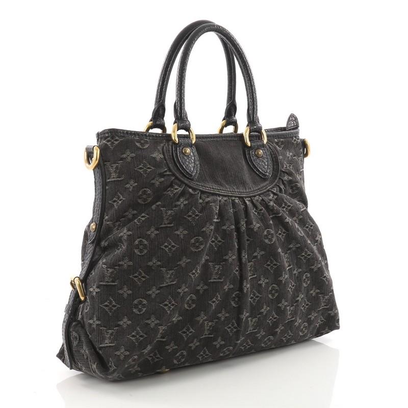 Black Louis Vuitton Neo Cabby Handbag Denim GM