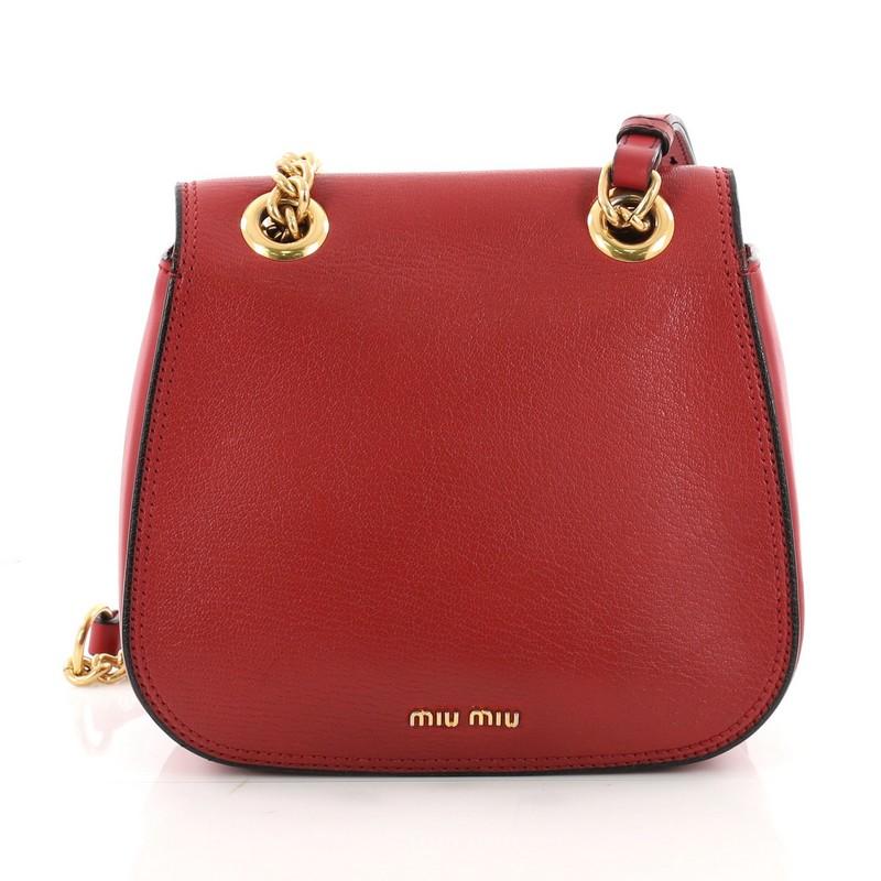 Red Miu Miu Dahlia Crossbody Bag Leather Small