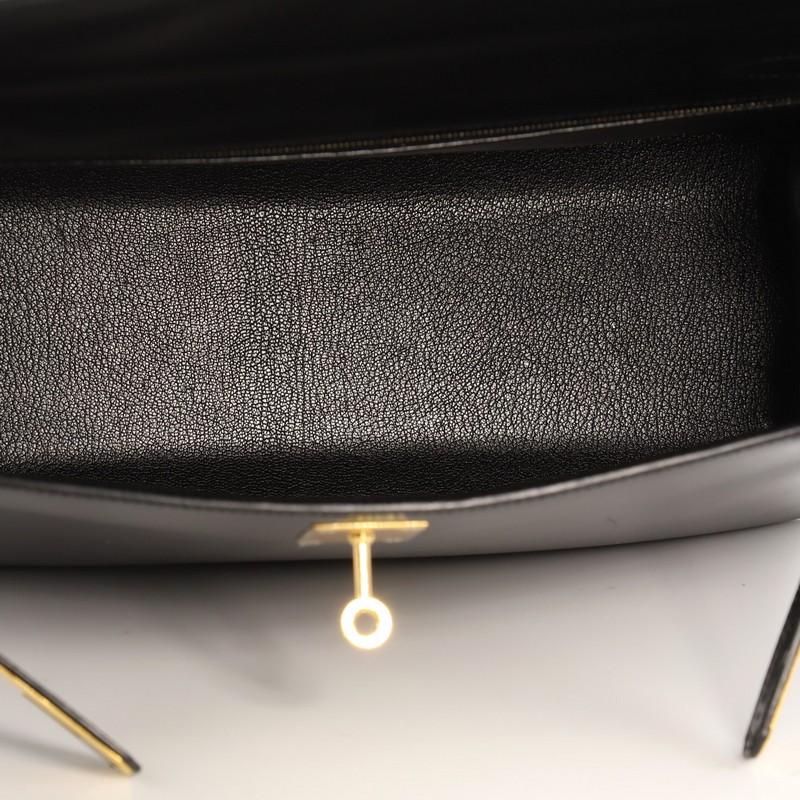 Hermes Kelly Handbag Black Box Calf with Gold Hardware 32 2