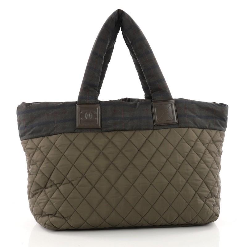 Chanel Coco Cocoon Zipped Tote Quilted Printed Nylon Medium In Good Condition In NY, NY