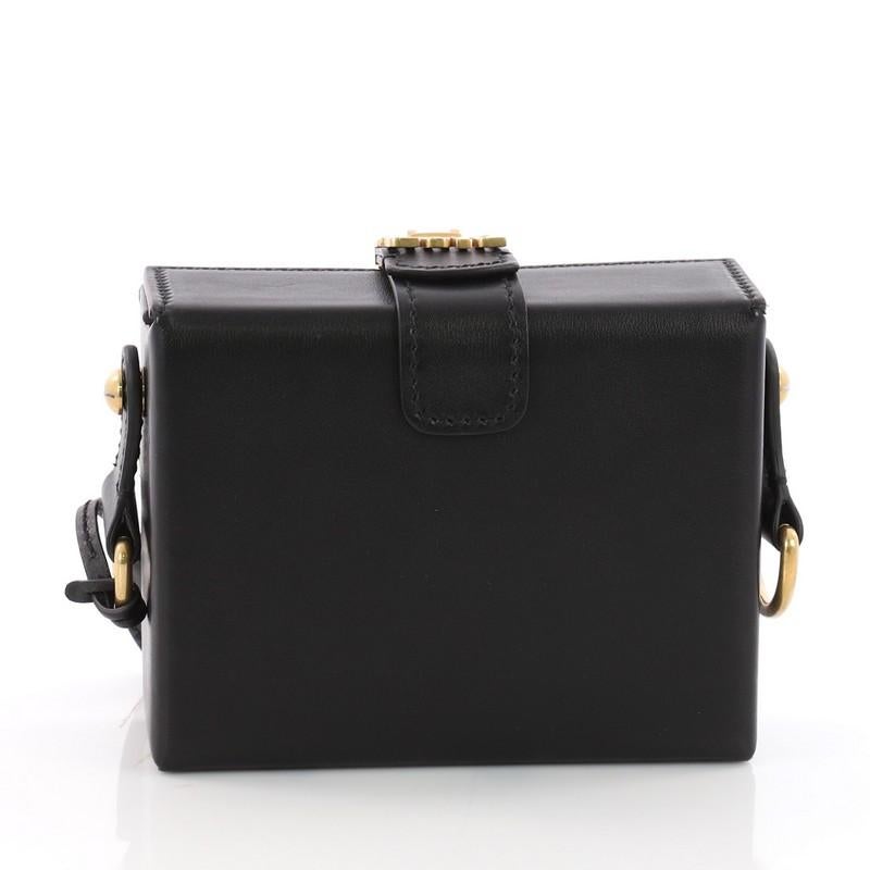 Black Christian Dior Dioraddict Lockbox Bag Leather Small
