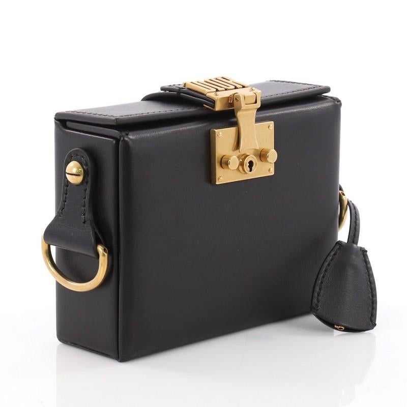 Black Christian Dior Dioraddict Lockbox Bag Leather Small 