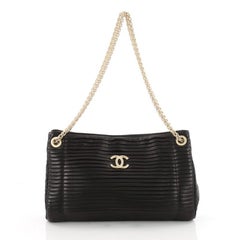 Chanel CC Accordion Chain Tote Pleated Lambskin Medium i