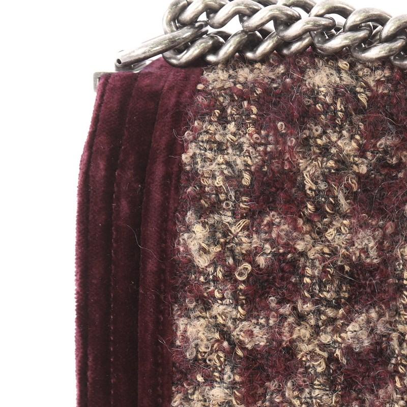 Chanel Paris-Edinburgh Boy Flap Bag Quilted Tweed with Velvet Large 4
