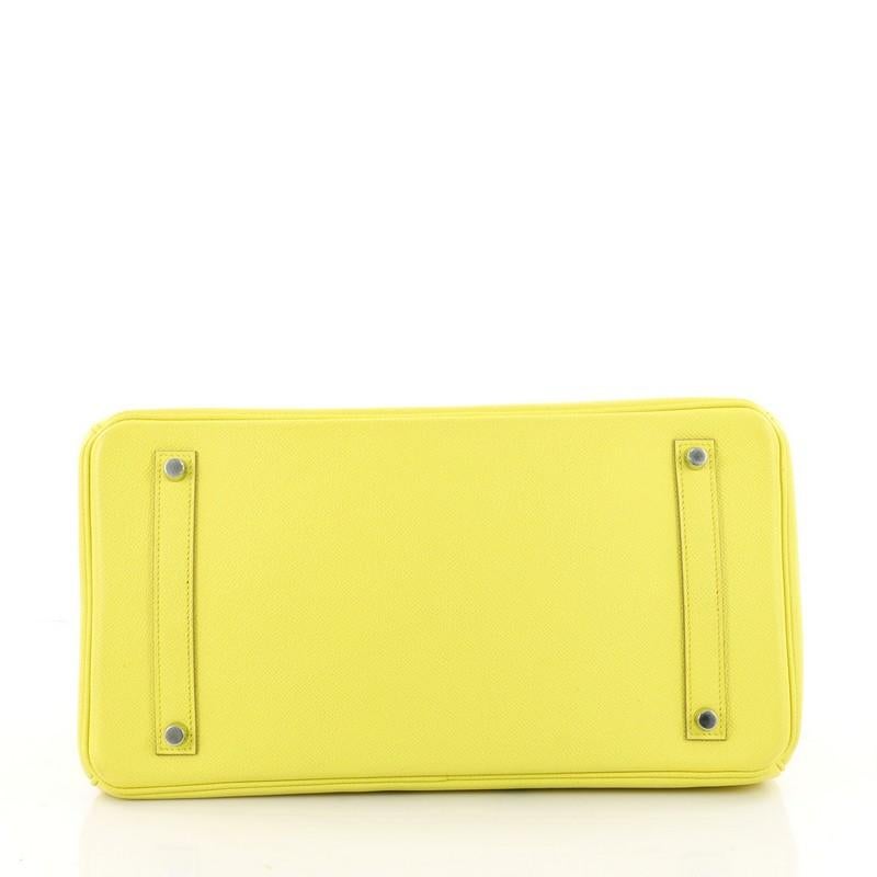 Hermes Birkin Handbag Yellow Epsom with Palladium Hardware 35  1