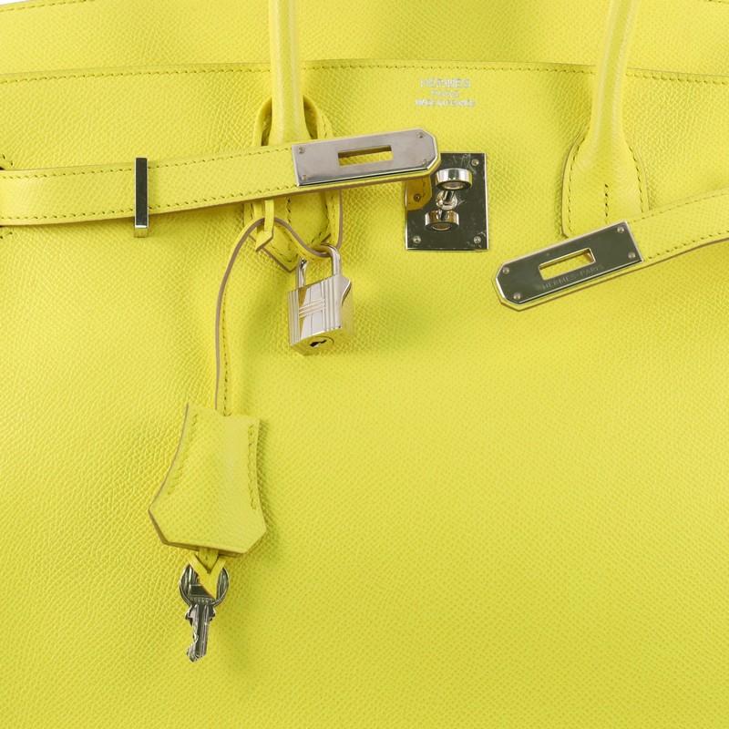 Hermes Birkin Handbag Yellow Epsom with Palladium Hardware 35  2