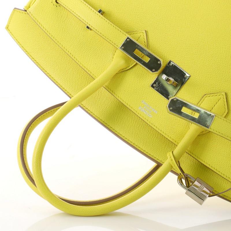 Hermes Birkin Handbag Yellow Epsom with Palladium Hardware 35  5