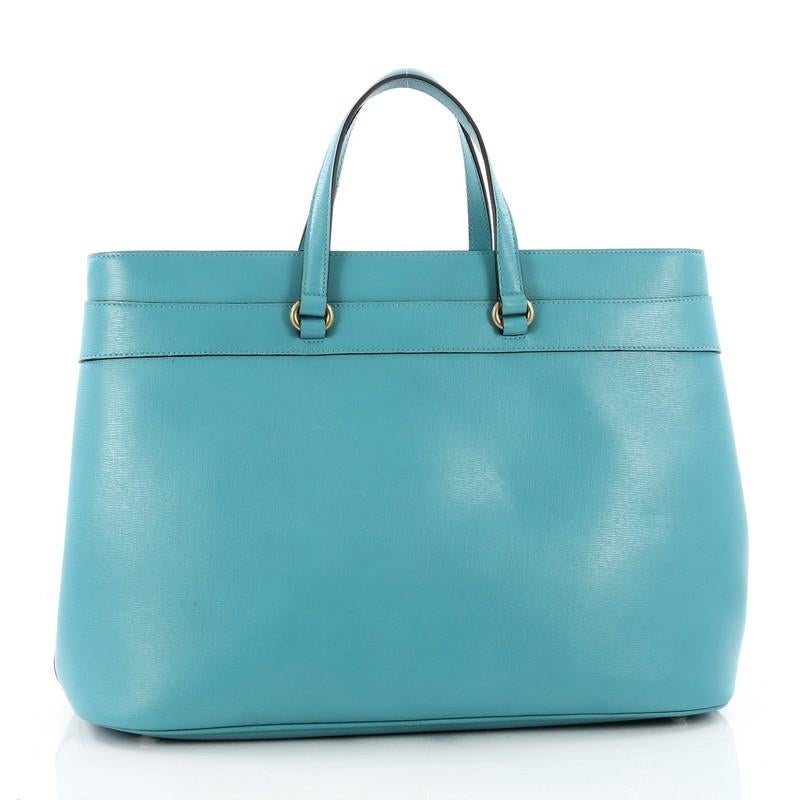 Gucci Bright Bit Convertible Tote Leather Large In Good Condition In NY, NY