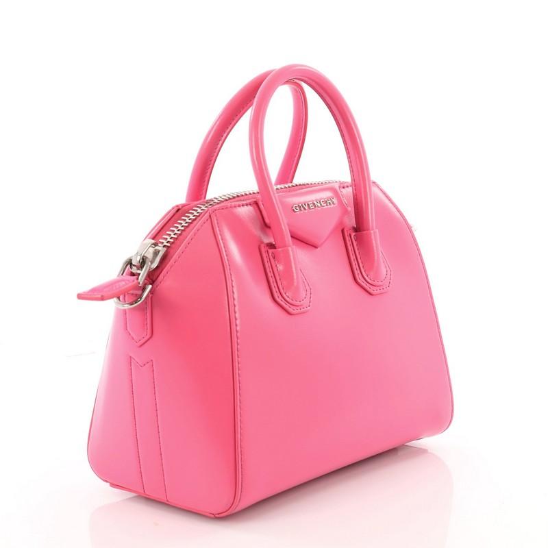 Pink Givenchy Antigona Bag Glazed Leather Mini