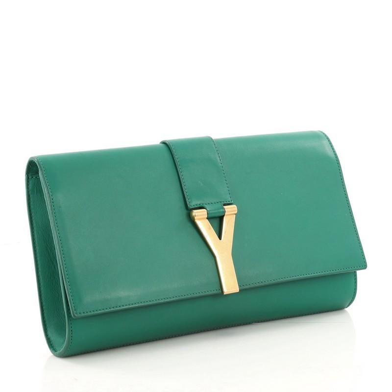 Blue Saint Laurent Chyc Clutch Leather