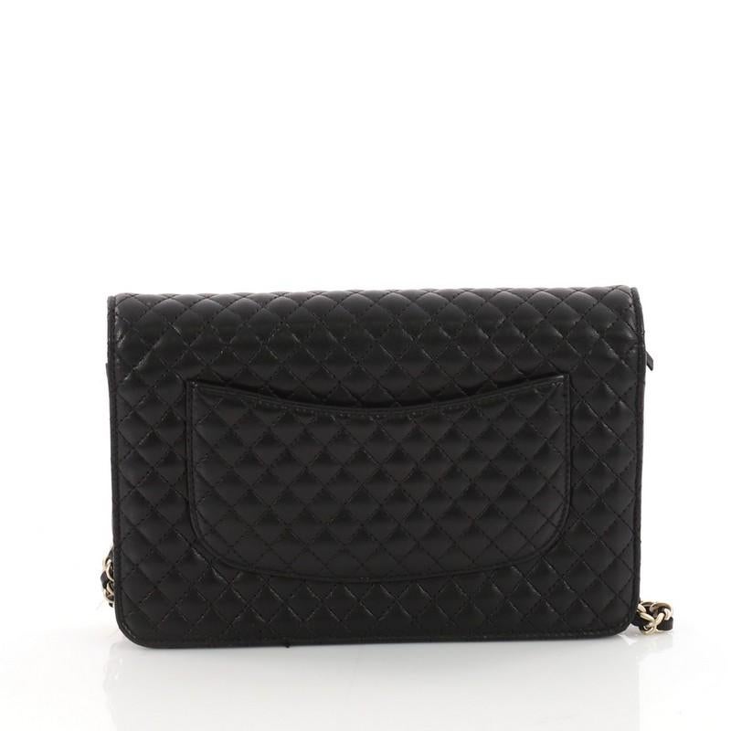 Chanel Camellia Wallet on Chain Micro Quilted Calfskin In Good Condition In NY, NY