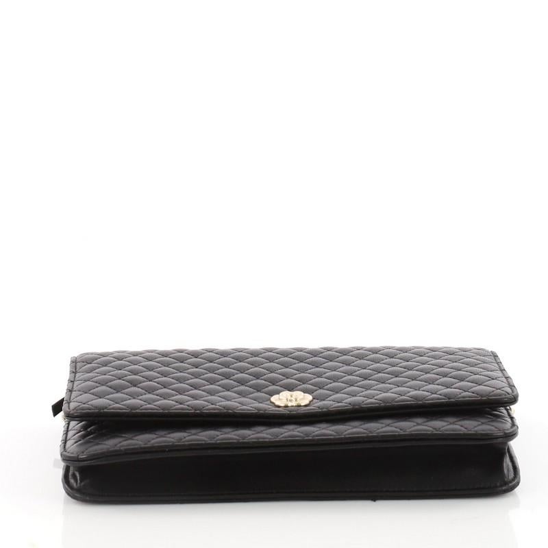 Women's or Men's Chanel Camellia Wallet on Chain Micro Quilted Calfskin