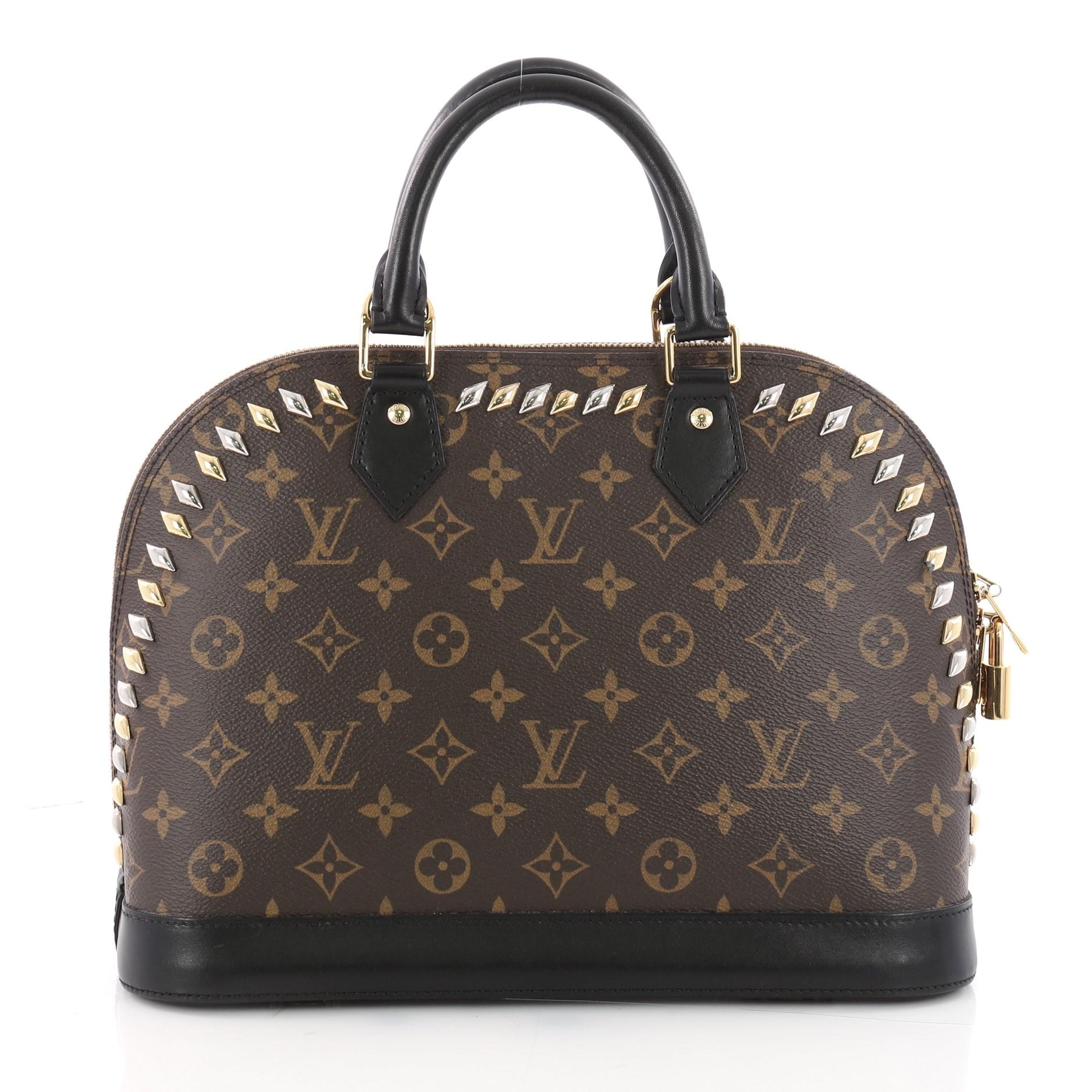 Louis Vuitton Metall Steine Alma Handtasche Nieten Monogramm Canvas PM Damen