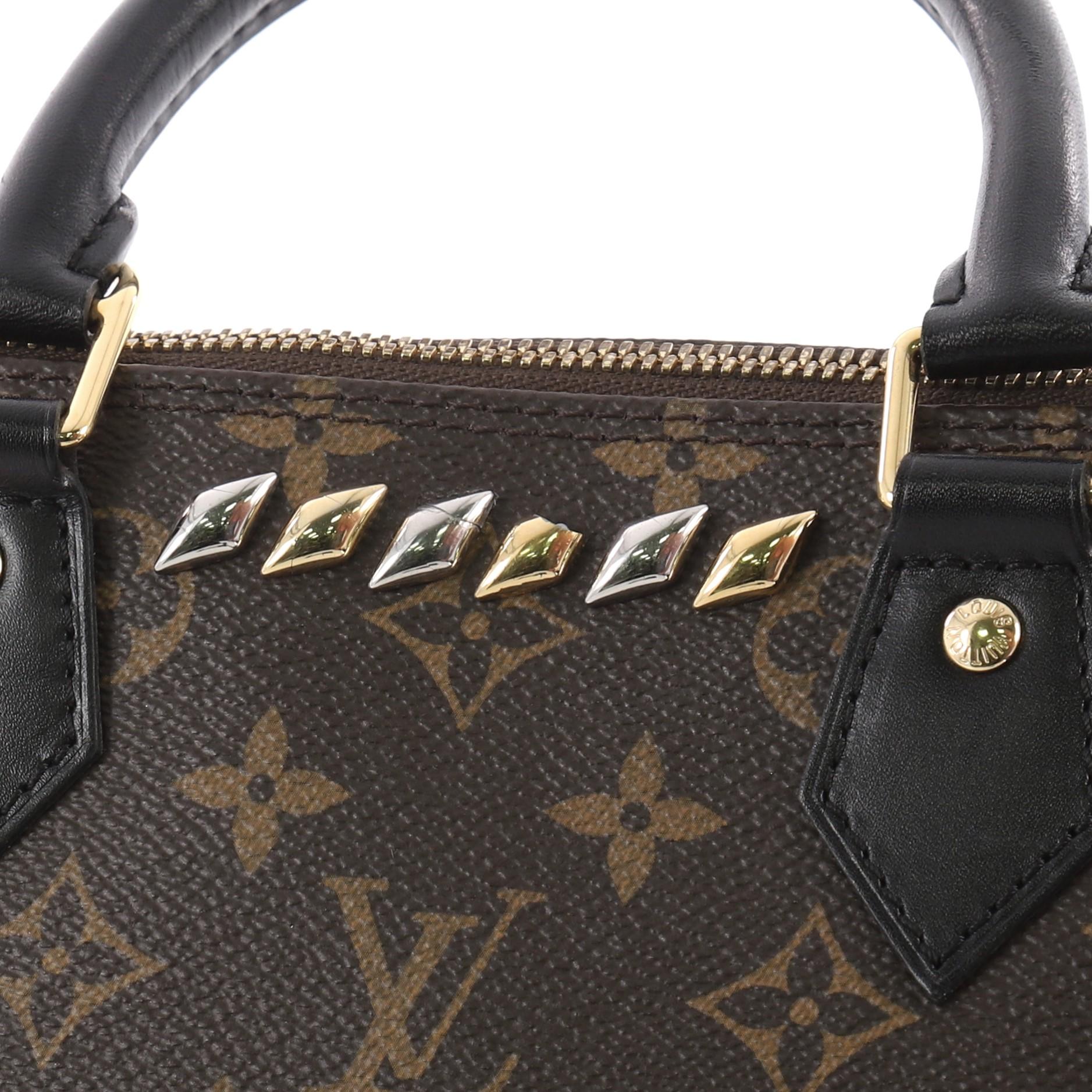 Louis Vuitton Metall Steine Alma Handtasche Nieten Monogramm Canvas PM 2