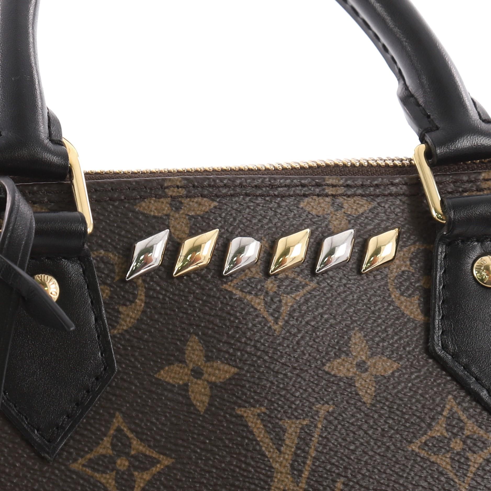 Louis Vuitton Metall Steine Alma Handtasche Nieten Monogramm Canvas PM 4