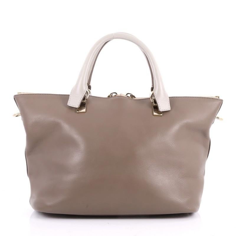 Chloe Bicolor Baylee Satchel Leather Medium In Good Condition In NY, NY
