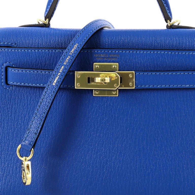 Hermès Kelly Mini Chèvre Mysore Blue Hydra | SACLÀB
