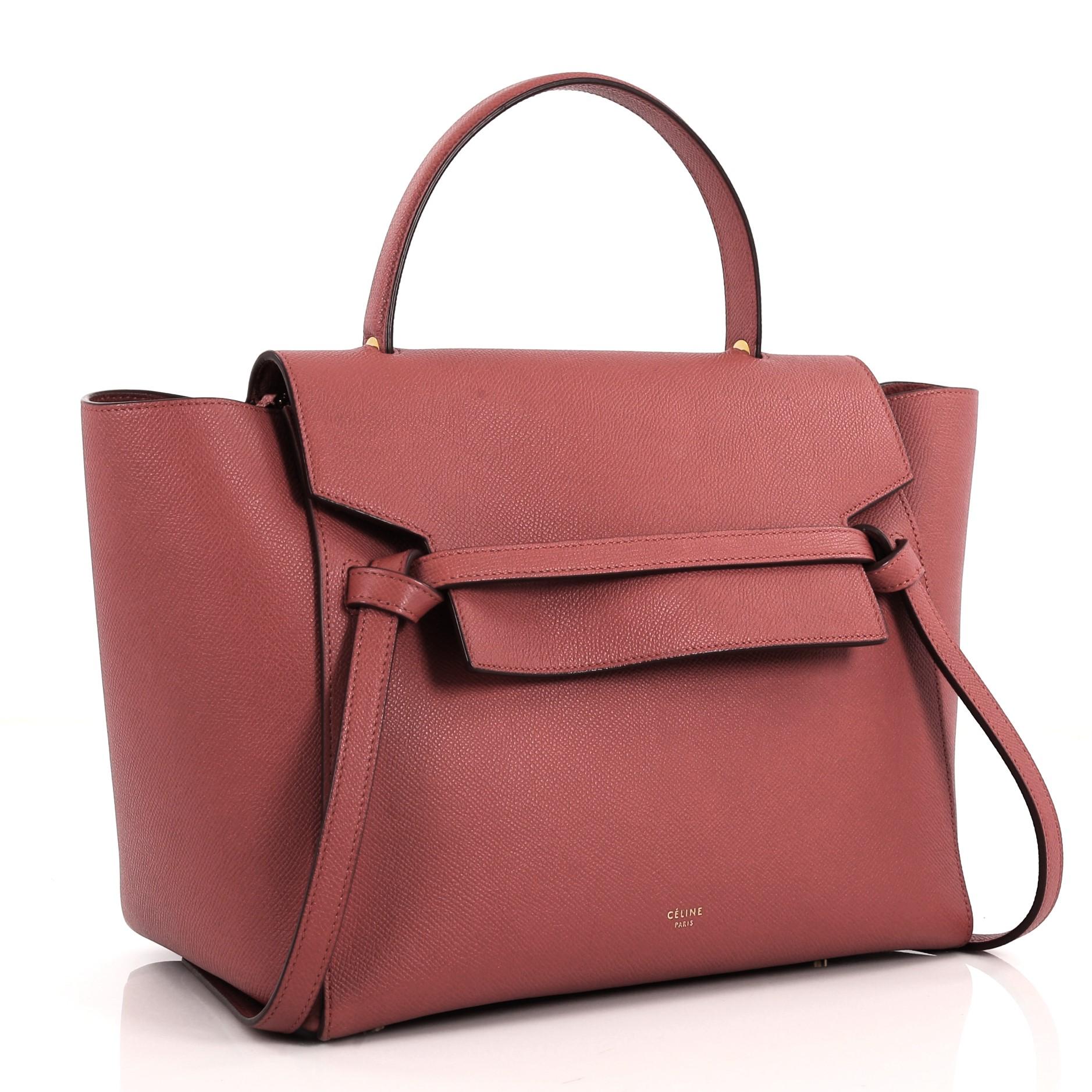 Brown Celine Belt Bag Textured Leather Mini 